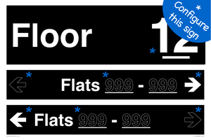 Floor ID sign with Two Flat Directional Section